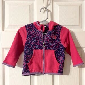 The North Face Jacket Infant Girls 6-12M Pink Purple Hooded Fleece Zip Up